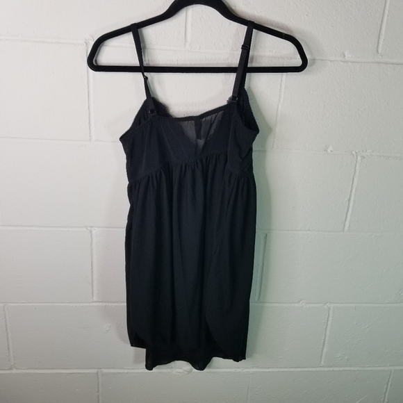 Torrid curve black mesh purple floral babydoll - Picture 3 of 5
